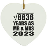94th Anniversary Square Root of 8836 Years As Mr & Mrs 2023 - Heart Ornament