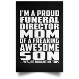 Proud Funeral Director Mom Of Awesome Son - Poster Portrait