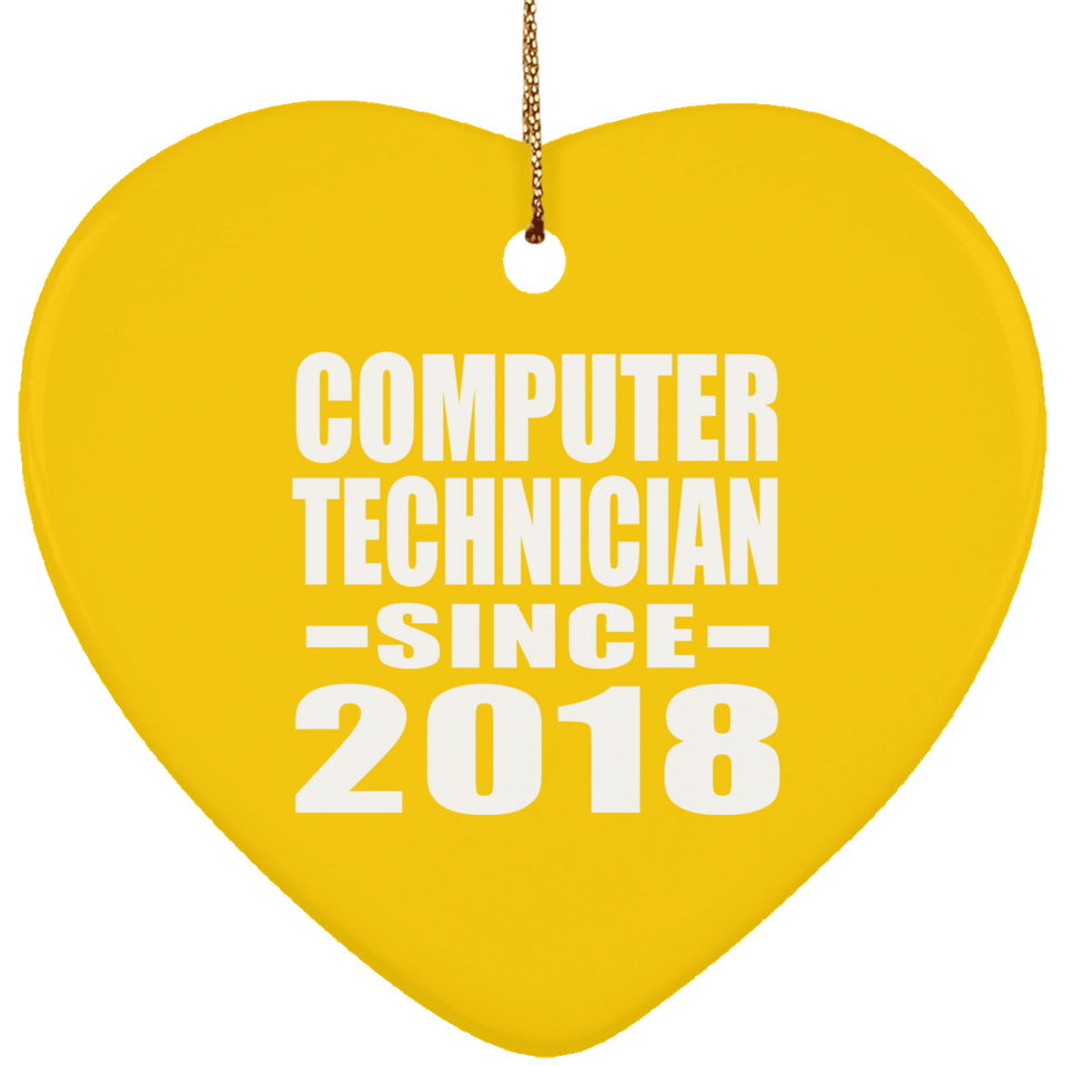 Computer Technician Since 2018 - Heart Ornament