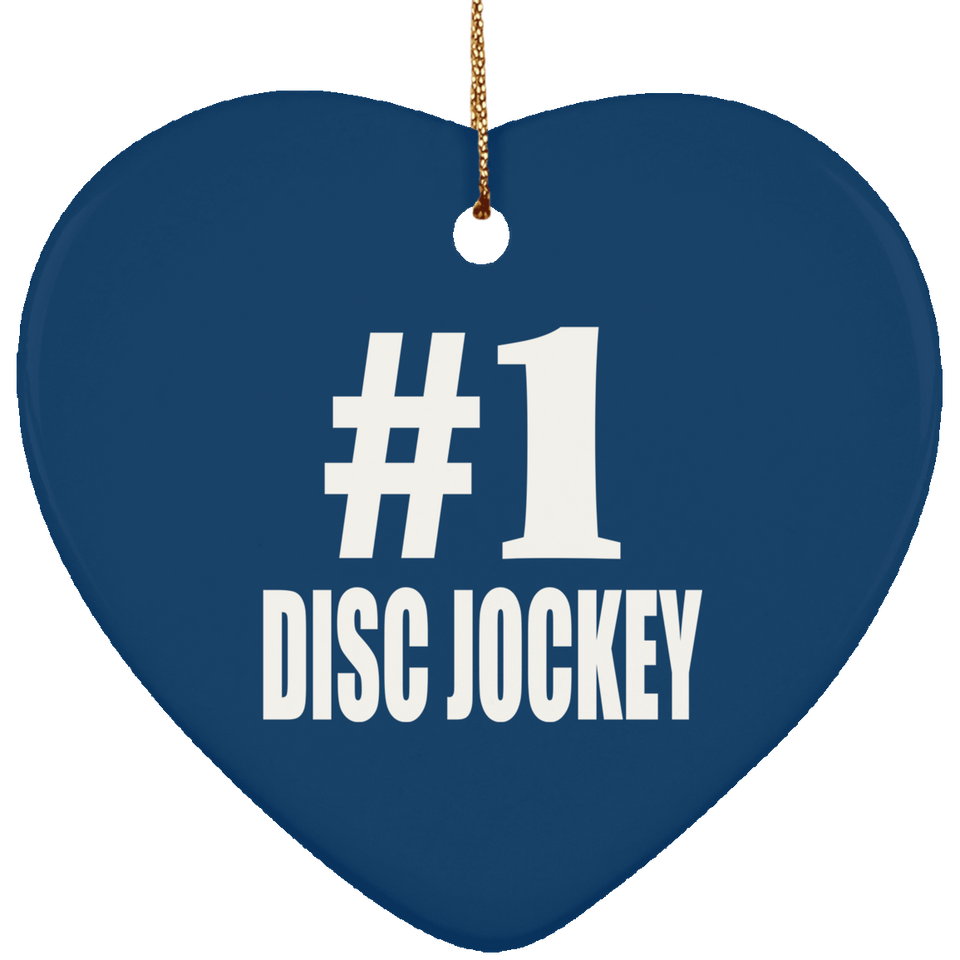 Number One #1 Disc Jockey - Heart Ornament