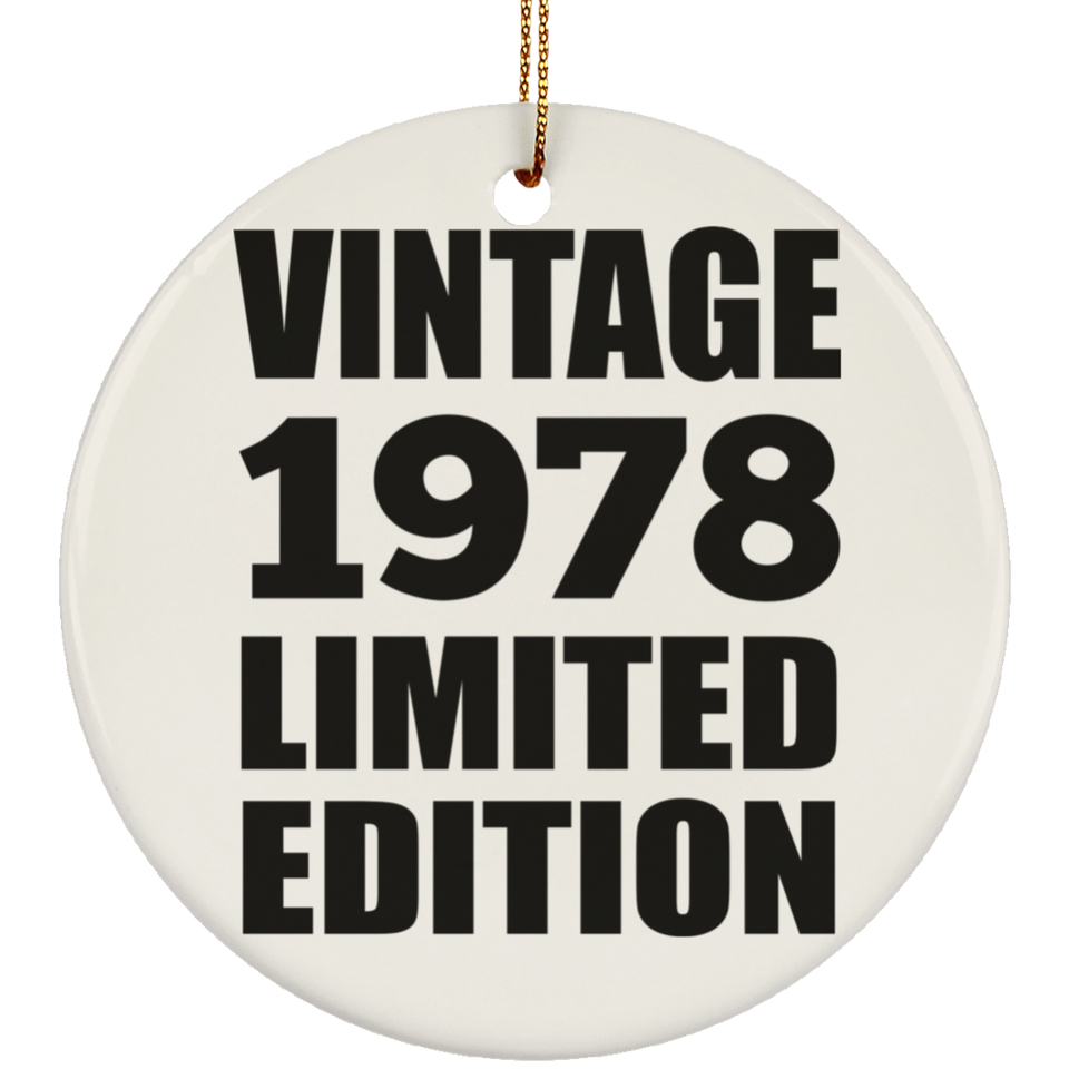 46th Birthday Vintage 1978 Limited Edition - Circle Ornament