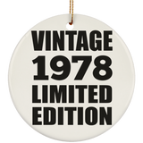 46th Birthday Vintage 1978 Limited Edition - Circle Ornament