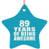 89th Birthday 89 Years Of Being Awesome - Star Ornament