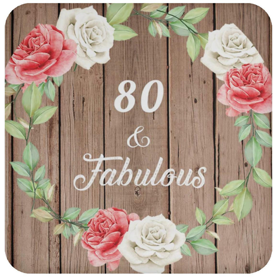 80th Birthday 80 & Fabulous - Drink Coaster B