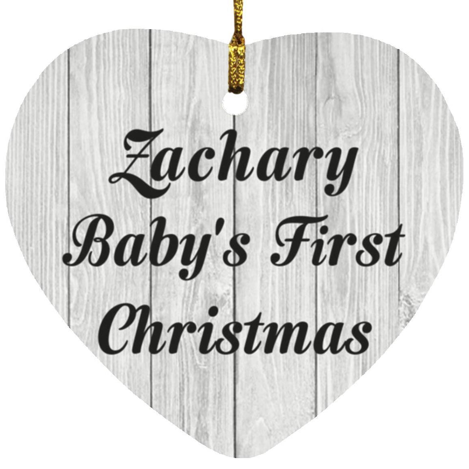 Zachary Baby's First Christmas - Heart Ornament F