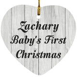 Zachary Baby's First Christmas - Heart Ornament F