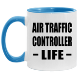 Air Traffic Controller Life - 11oz Accent Mug Blue