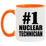 Number One #1 Nuclear Technician - 11oz Accent Mug Orange