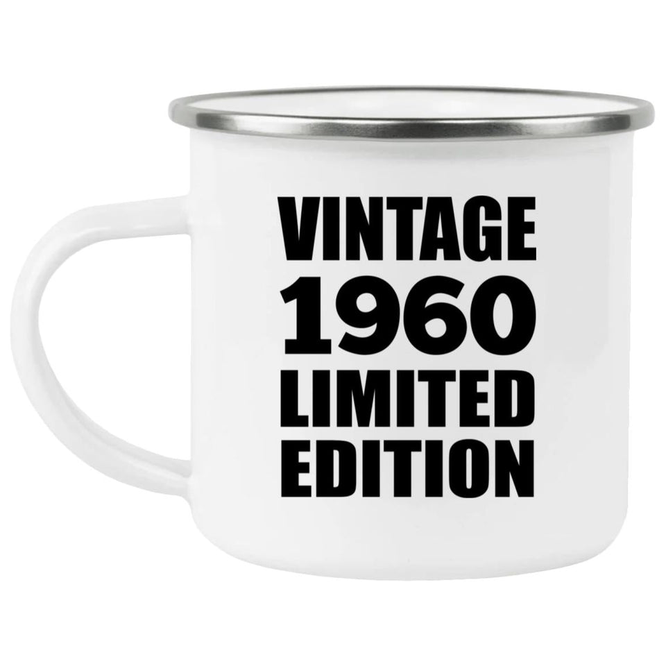 64th Birthday Vintage 1960 Limited Edition - 12oz Camping Mug
