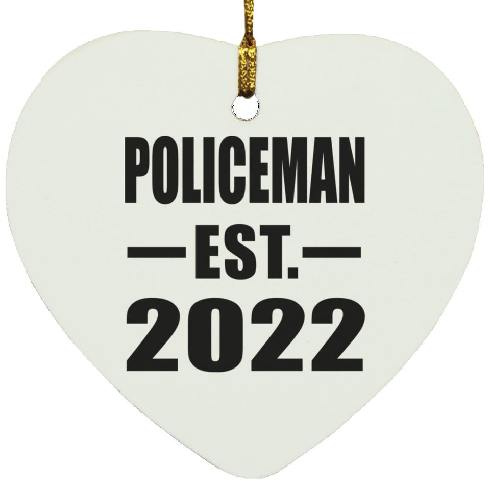 Policeman Established EST. 2022 - Heart Ornament