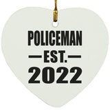 Policeman Established EST. 2022 - Heart Ornament