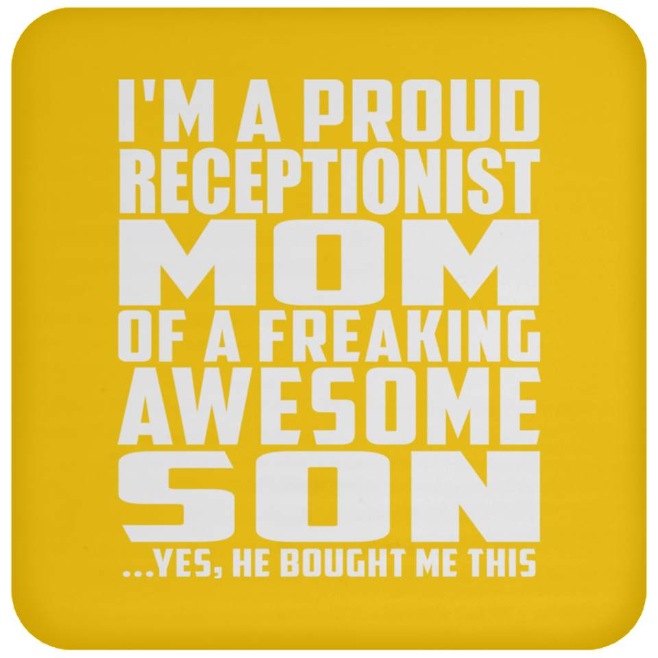 Proud Receptionist Mom Of Awesome Son - Drink Coaster