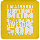 Proud Receptionist Mom Of Awesome Son - Drink Coaster