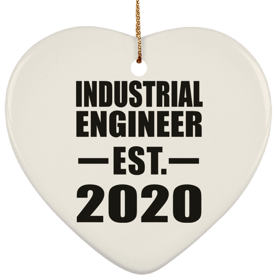 Industrial Engineer Established EST. 2020 - Heart Ornament