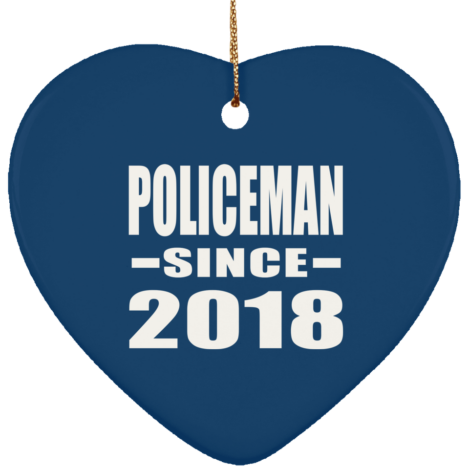 Policeman Since 2018 - Heart Ornament