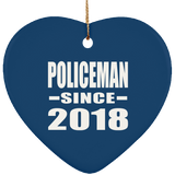 Policeman Since 2018 - Heart Ornament