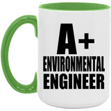 A+ Environmental Engineer - 15oz Accent Mug Green