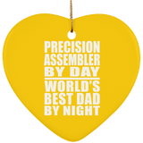 Precision Assembler By Day World's Best Dad By Night - Heart Ornament