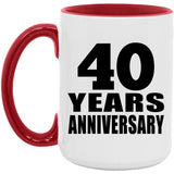 40th Anniversary 40 Years - 15oz Accent Mug Red