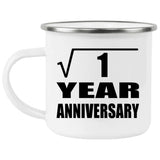 1st Anniversary Square Root of 1 Year Anniversary - 12oz Camping Mug