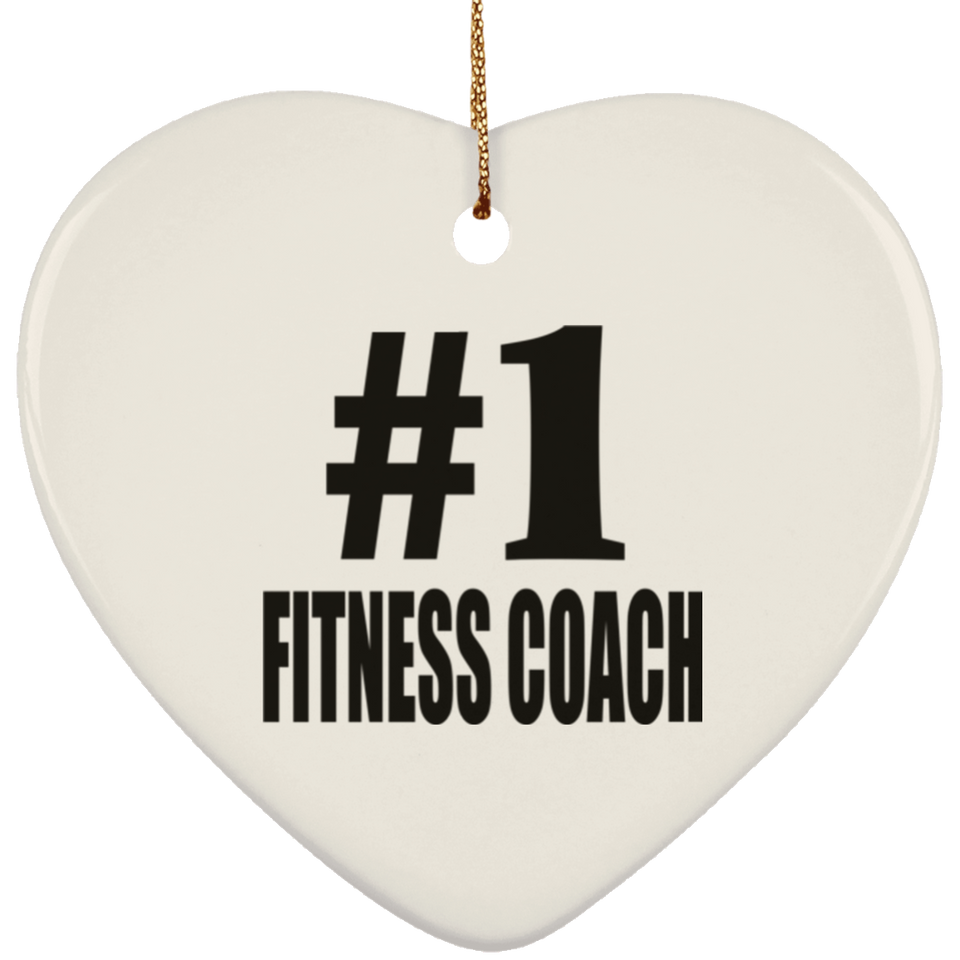 Number One #1 Fitness Coach - Heart Ornament