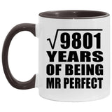 99th Anniversary Square Root of 9801 Years of Mr Perfect - 11oz Accent Mug Black