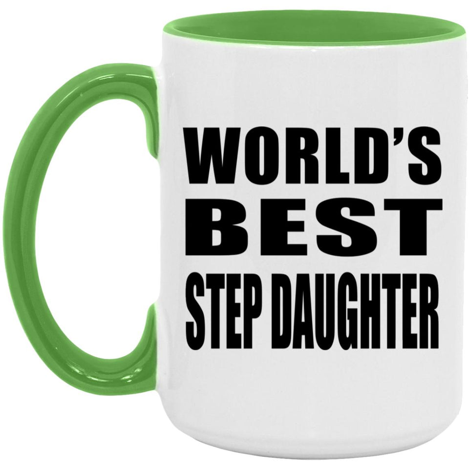 World's Best Step Daughter - 15oz Accent Mug Green