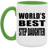 World's Best Step Daughter - 15oz Accent Mug Green