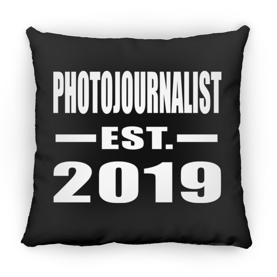 Photojournalist Established EST. 2019 - Throw Pillow Black