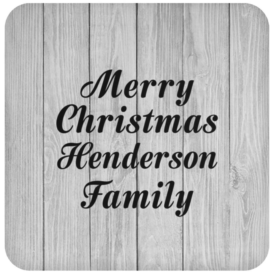 Merry Christmas Henderson Family - Drink Coaster F
