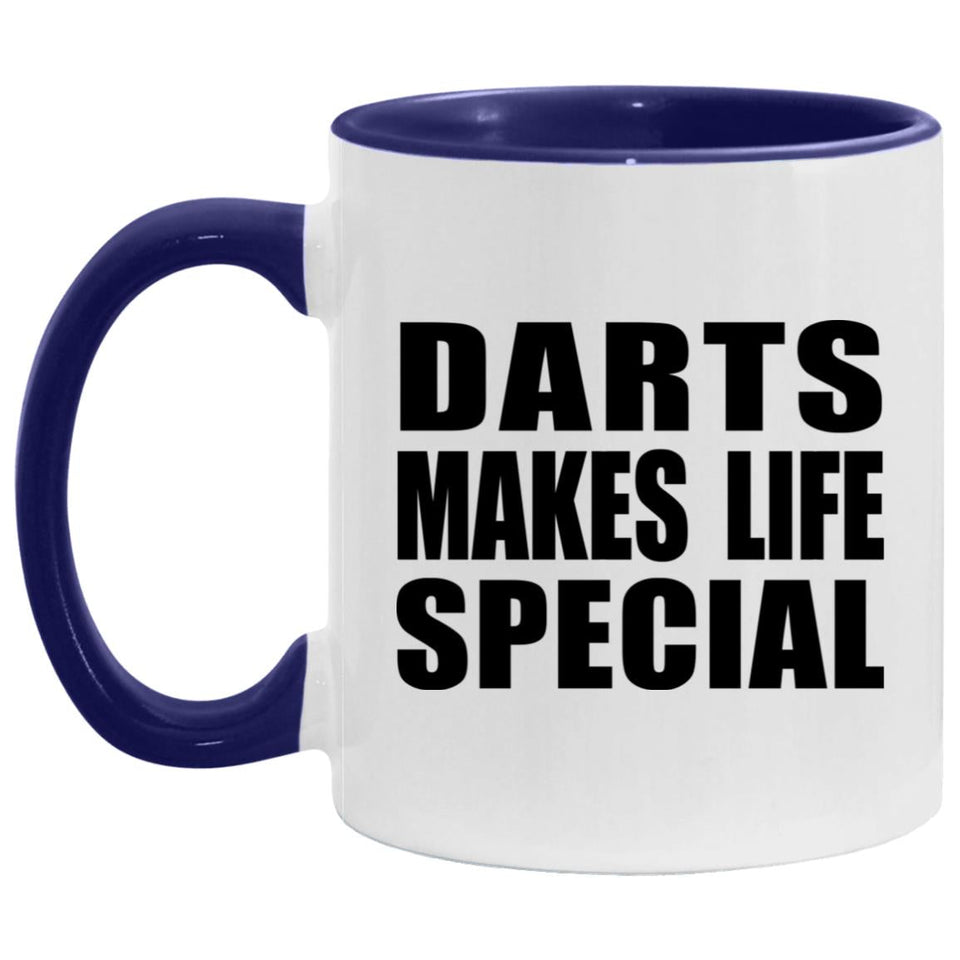 Darts Makes Life Special - 11oz Accent Mug Purple