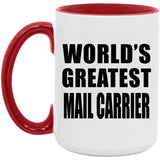 World's Greatest Mail Carrier - 15oz Accent Mug Red