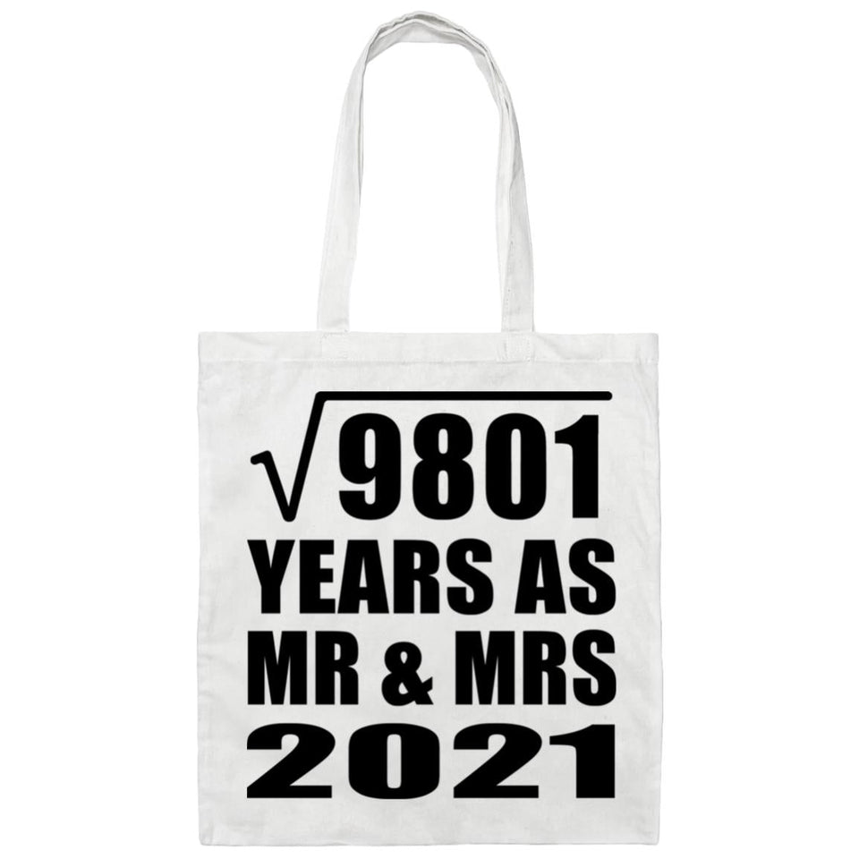 99th Anniversary Square Root of 9801 Years As Mr & Mrs 2021 - Tote Bag White