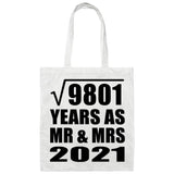 99th Anniversary Square Root of 9801 Years As Mr & Mrs 2021 - Tote Bag White