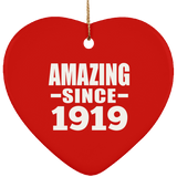 105th Birthday Amazing Since 1919 - Heart Ornament