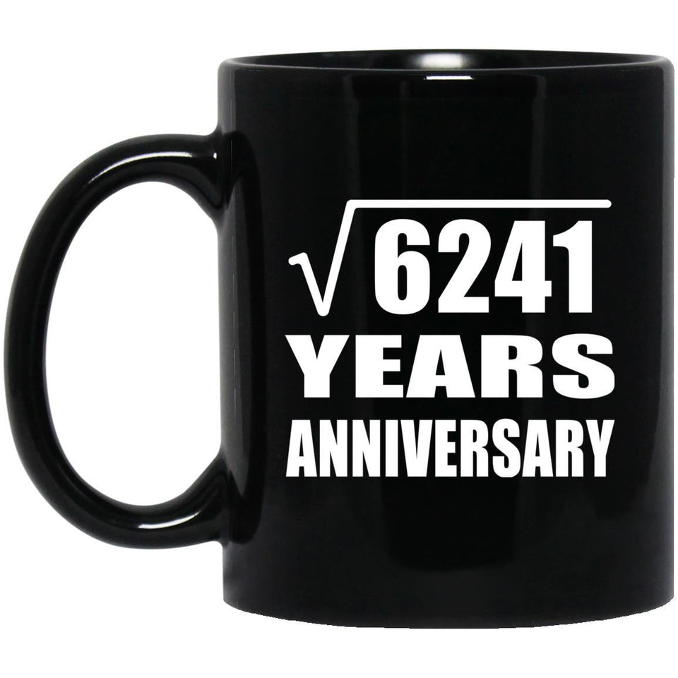 79th Anniversary Square Root of 6241 Years Anniversary - 11oz Coffee Mug Black