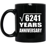 79th Anniversary Square Root of 6241 Years Anniversary - 11oz Coffee Mug Black