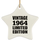 60th Birthday Vintage 1964 Limited Edition - Star Ornament