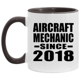 Aircraft Mechanic Since 2018 - 11oz Accent Mug Black