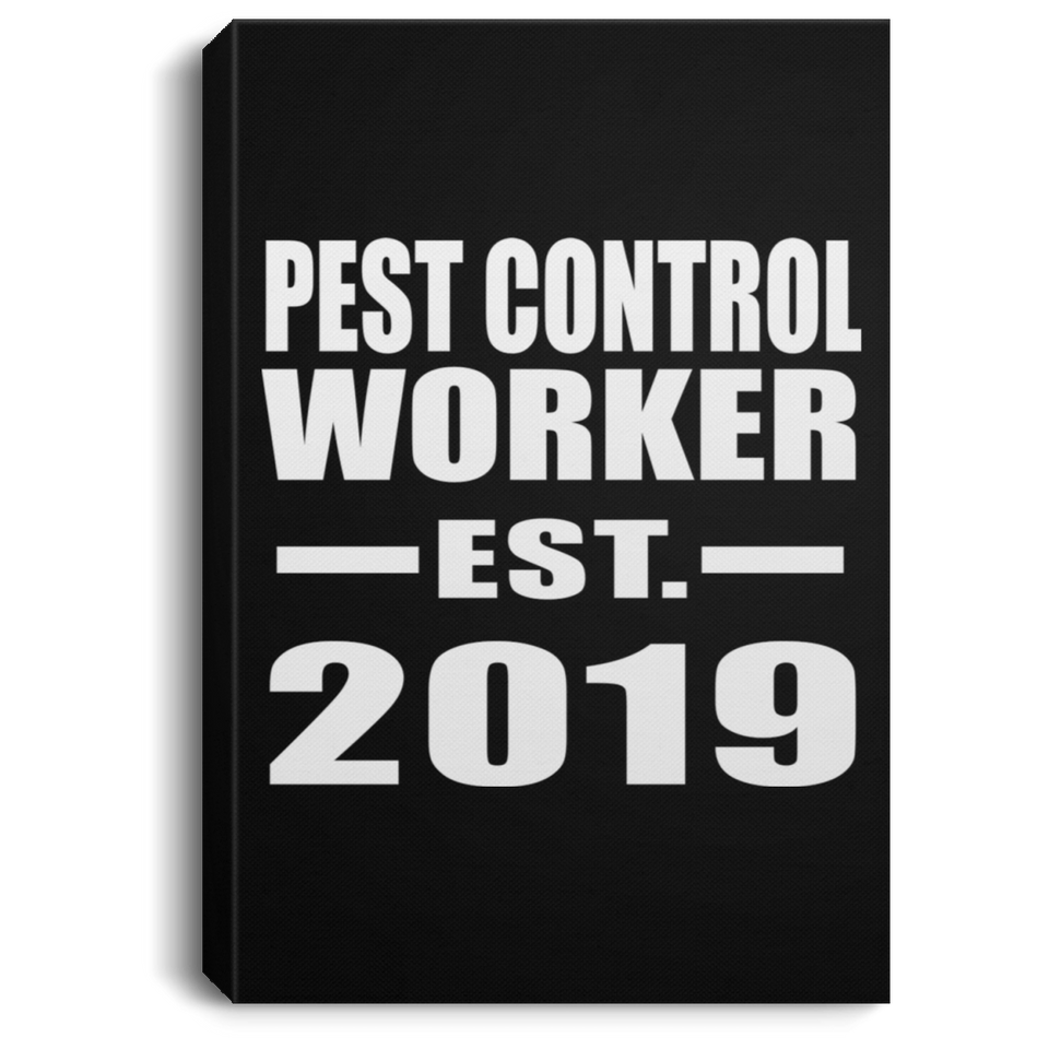Pest Control Worker Established EST. 2019 - Canvas Portrait