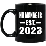 HR Manager Established EST. 2023 - 11oz Coffee Mug Black