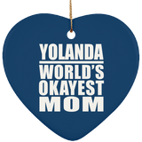 Yolanda World's Okayest Mom - Heart Ornament
