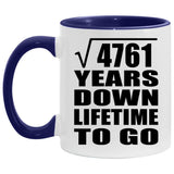69th Anniversary Square Root of 4761 Years Lifetime To Go - 11oz Accent Mug Purple