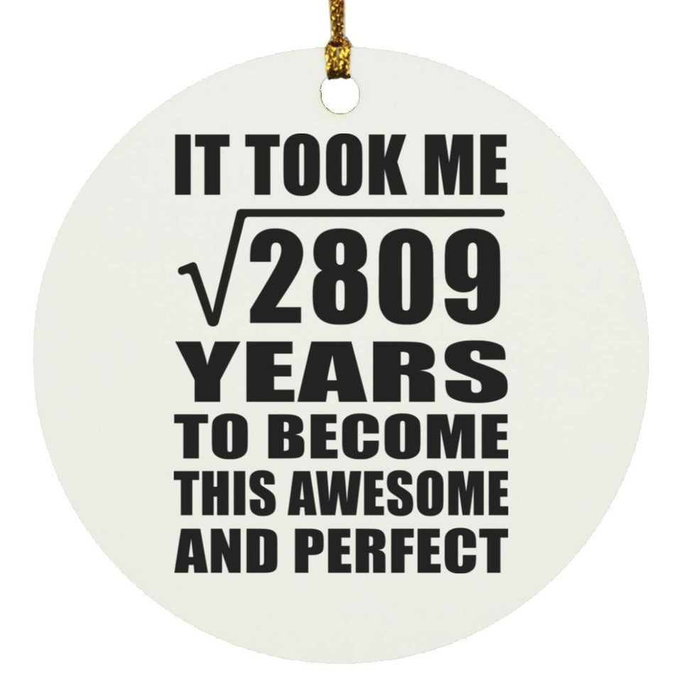 53rd Birthday Took Square Root of 2809 Years To Awesome - Circle Ornament