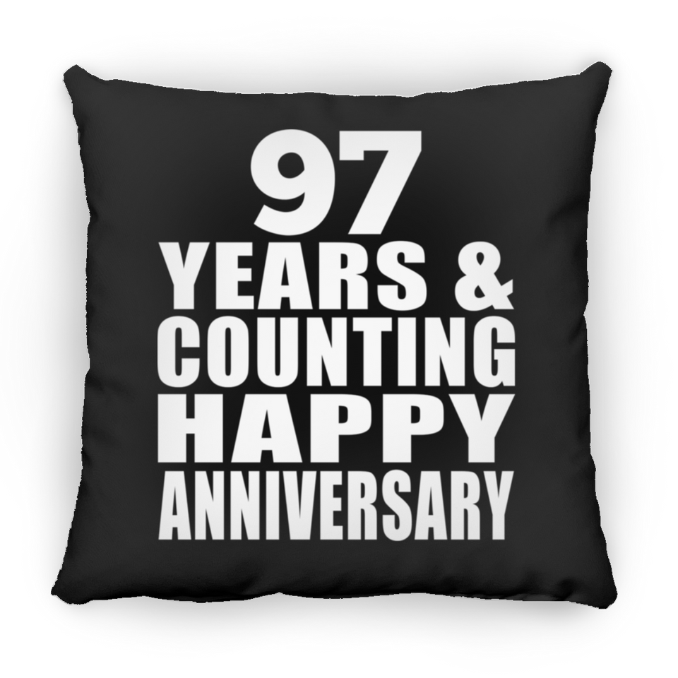 Happy 97th Anniversary 97 Years & Counting - Throw Pillow Black