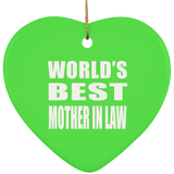 World's Best Mother In Law - Heart Ornament