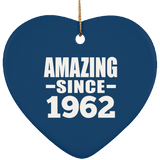 62nd Birthday Amazing Since 1962 - Heart Ornament