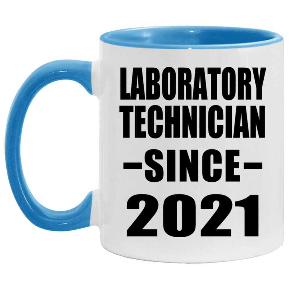 Laboratory Technician Since 2021 - 11oz Accent Mug Blue