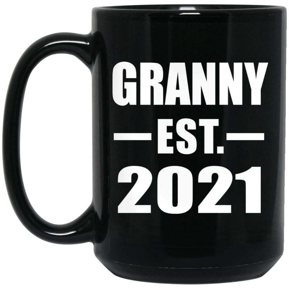 Granny Established EST. 2021 - 15oz Coffee Mug Black