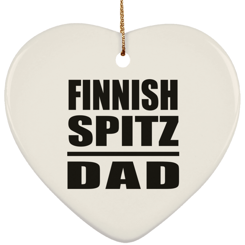Finnish Spitz Dad - Heart Ornament